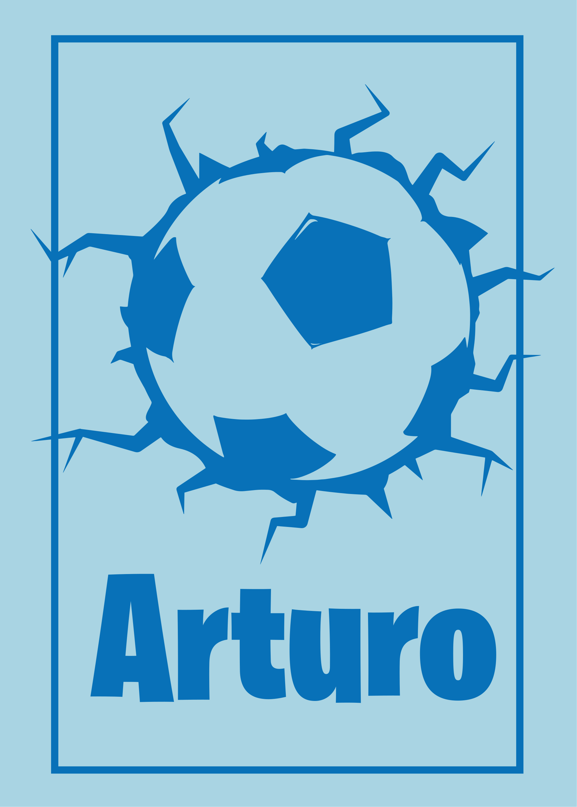 Poster fútbol balón rompiendo la pared - TenVinilo