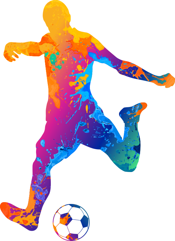 Poster fútbol salpicado de pintura - TenVinilo
