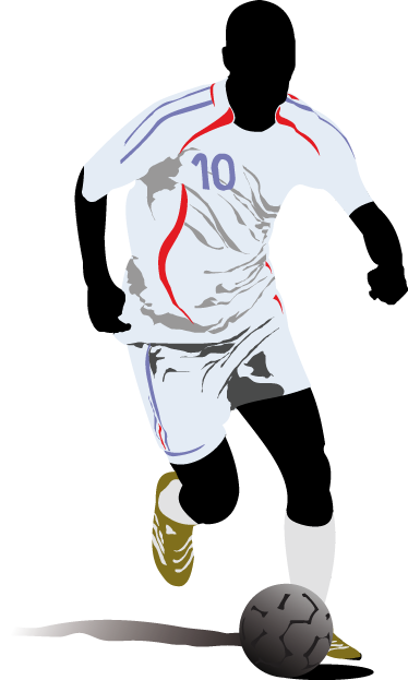 Poster fútbol vinilo decorativo futbolista en carrera - TenVinilo