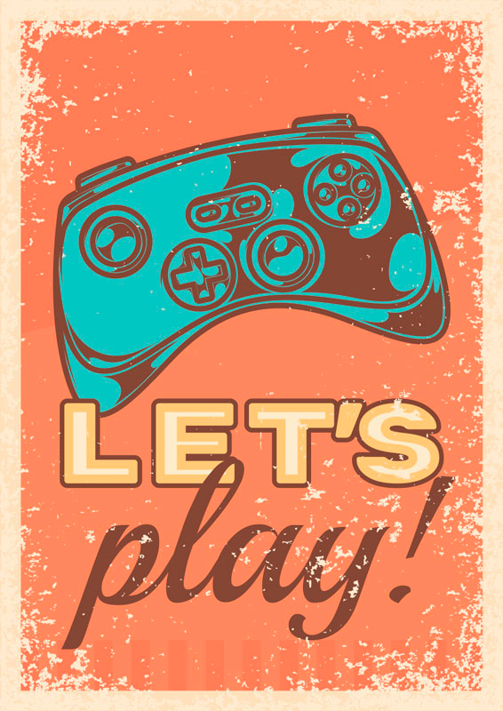 Poster videojuego let's play al estilo retro - TenVinilo