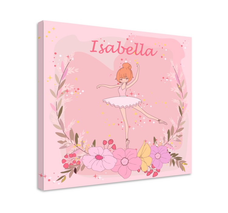 Cuadro de bailarina con estrellas y nombre - TenVinilo