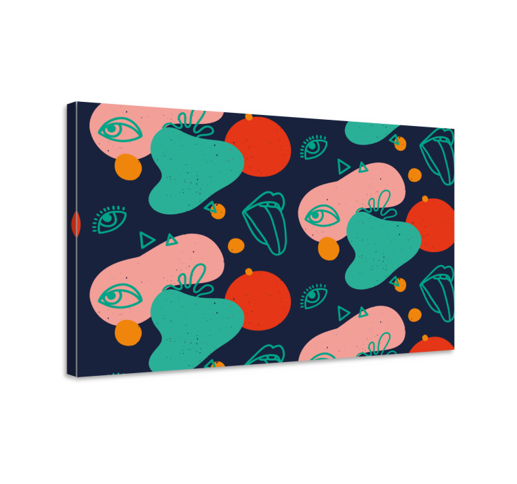 Cuadro en arte Arte labios estilo memphis - TenVinilo