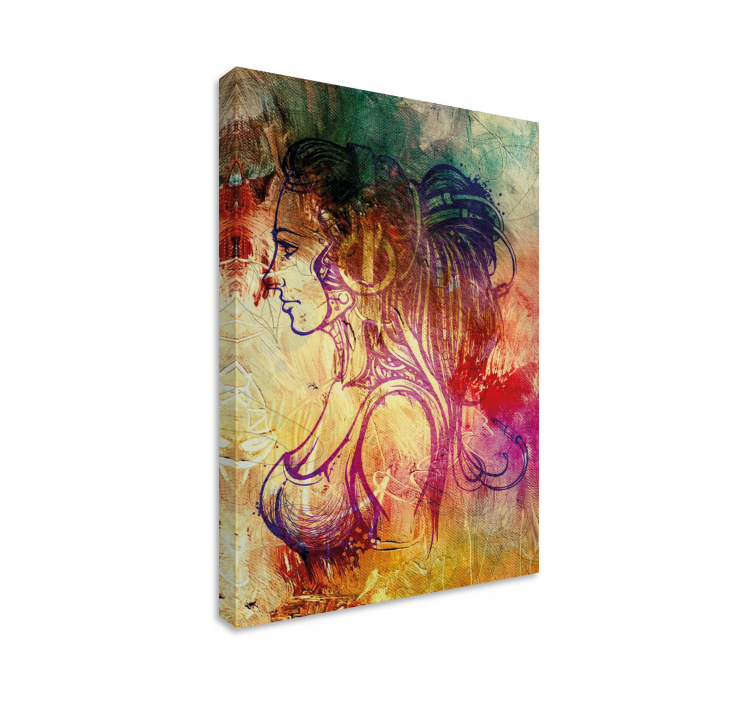 Cuadro de personas silueta de perfil elegante - TenVinilo