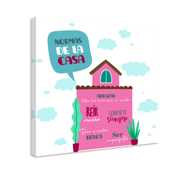 Cuadro para recibidor reglas de casa - TenVinilo