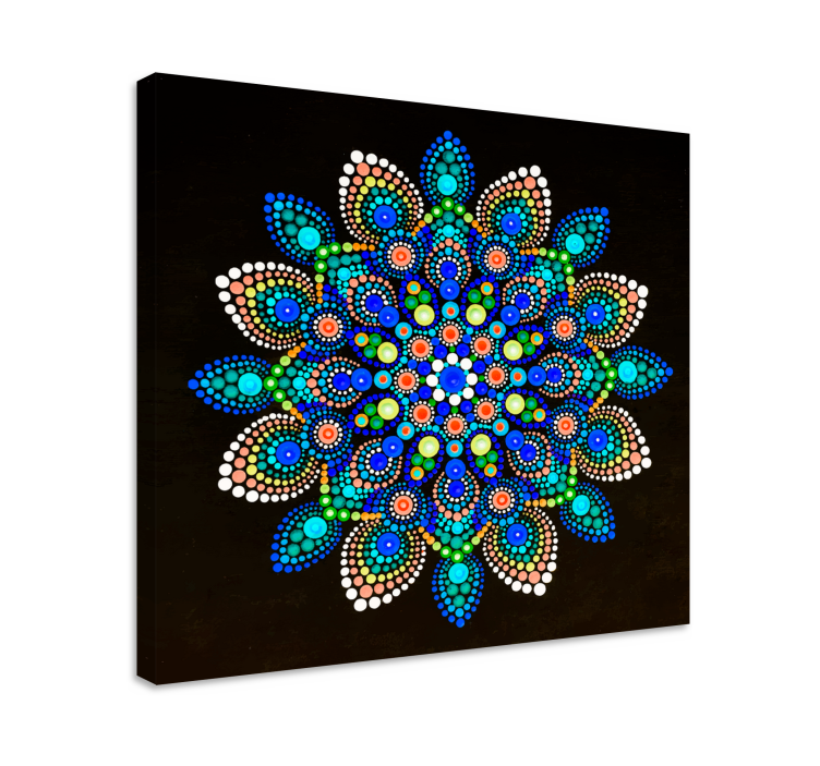 Cuadro mandala con puntos azules - TenVinilo