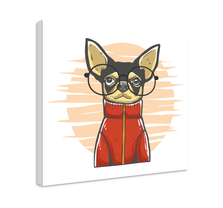 Cuadro perro Chihuahua con gafas - TenVinilo