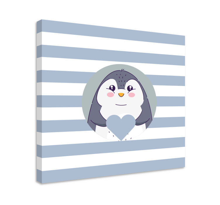 Pintura habitación bebé Corazón de pingüino de dibujos animados b - TenVinilo