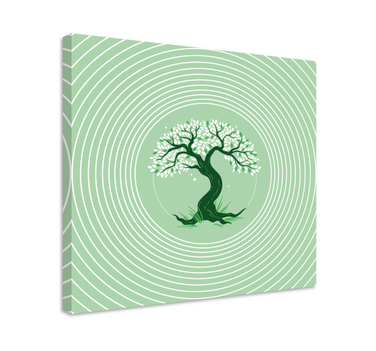 Cuadro de árboles Árbol verde torcido - TenVinilo