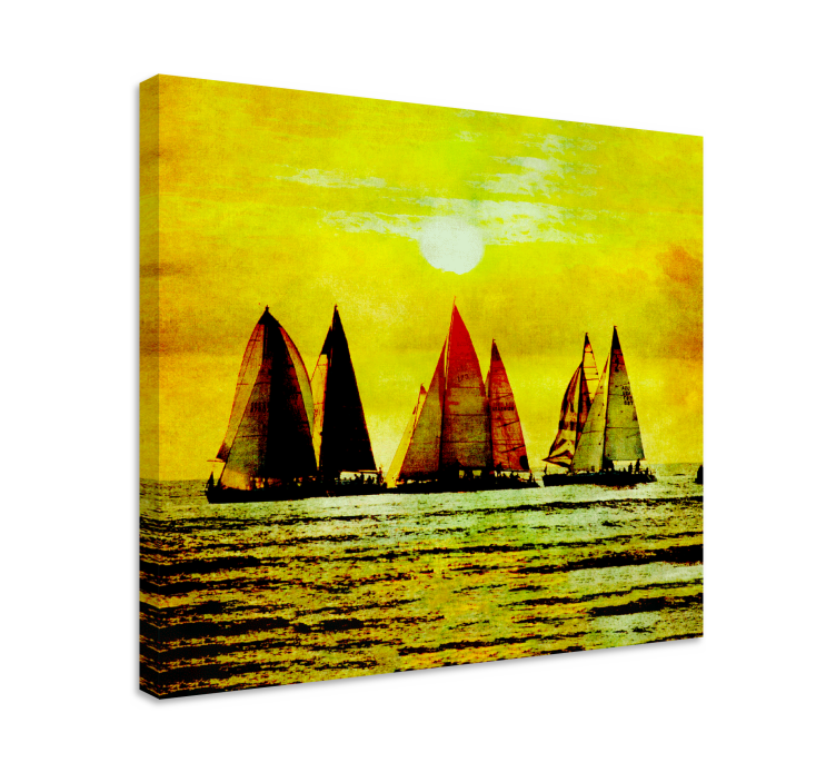 Cuadro marinero Pintura artística de veleros - TenVinilo