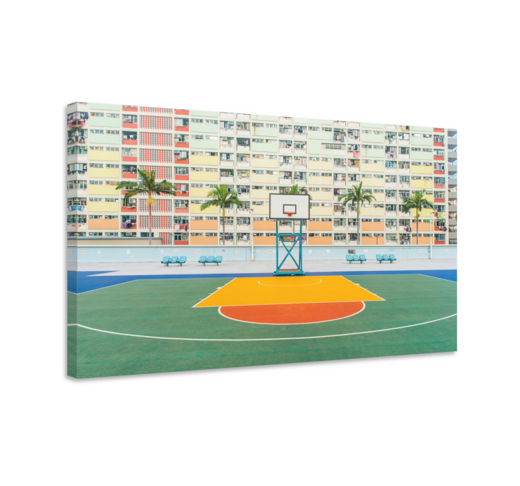 Cuadro casa Cancha de baloncesto verde - TenVinilo