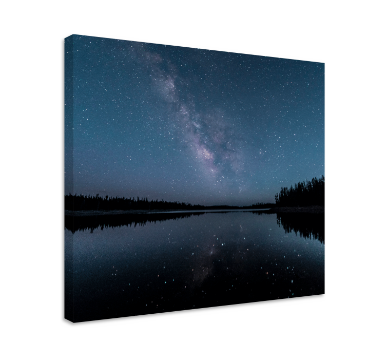 Cuadro paisajes reflejo de noche estrellada - TenVinilo