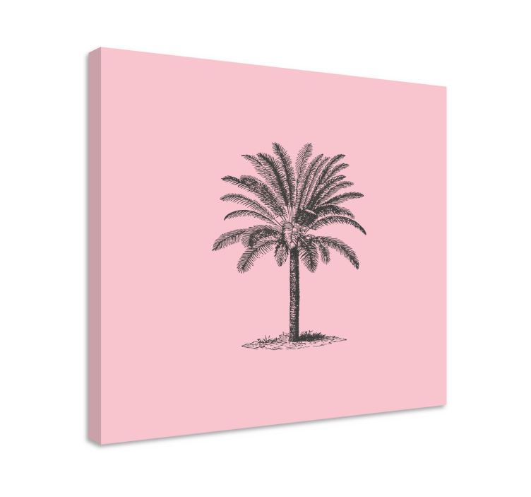 Cuadro comedor Diseño de palmera rosa - TenVinilo