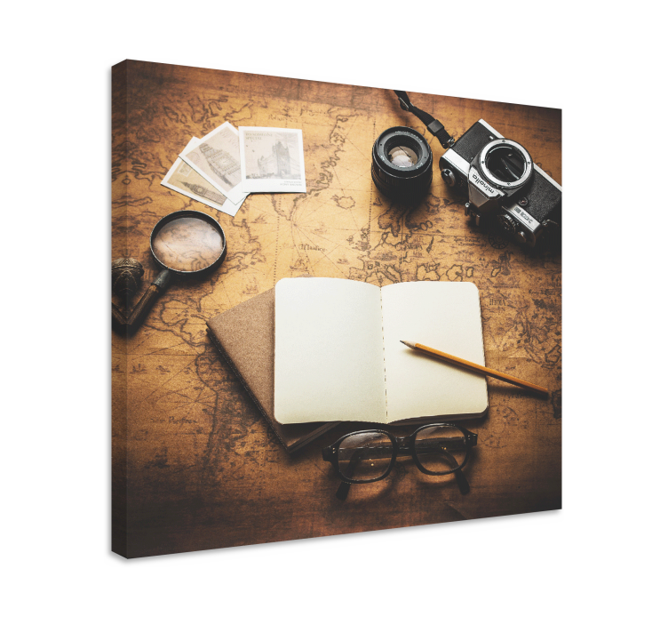 Cuadro para salón Diseño de mapamundi vintage - TenVinilo