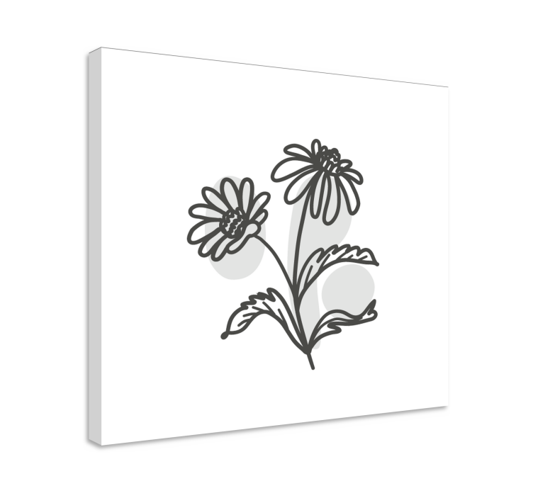 Cuadro de flores dibujo lineal de flores - TenVinilo