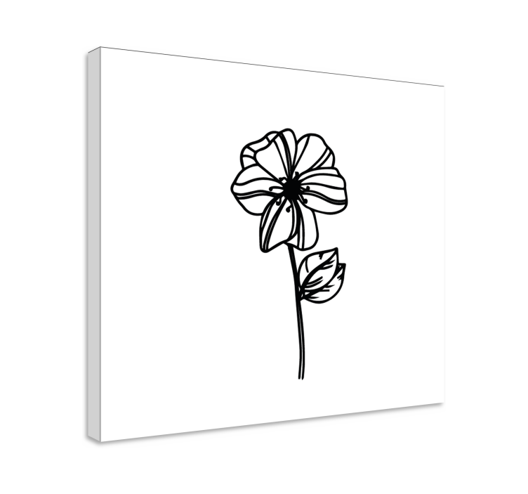 Cuadro de flores contorno de flores elegante - TenVinilo