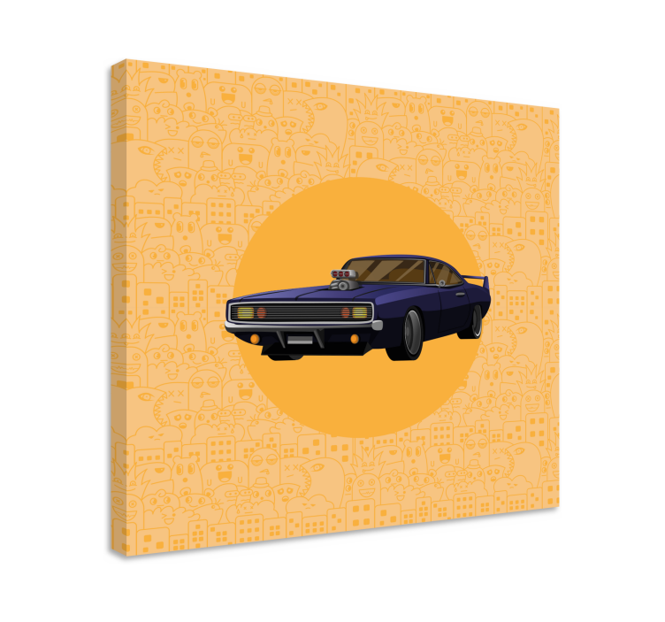 Cuadro decorativo videojuego coche clásico muscle - TenVinilo