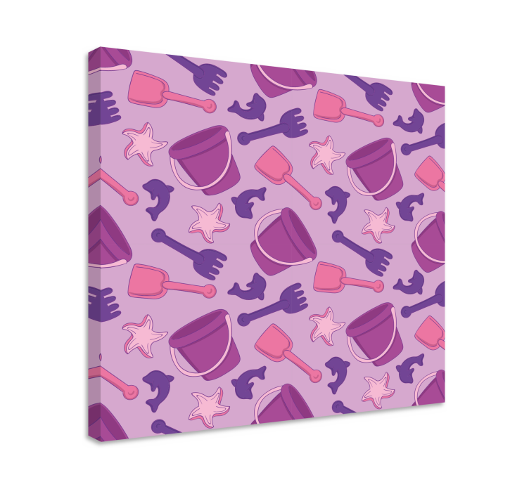 Cuadro infantil patrón de juguetes de playa - TenVinilo