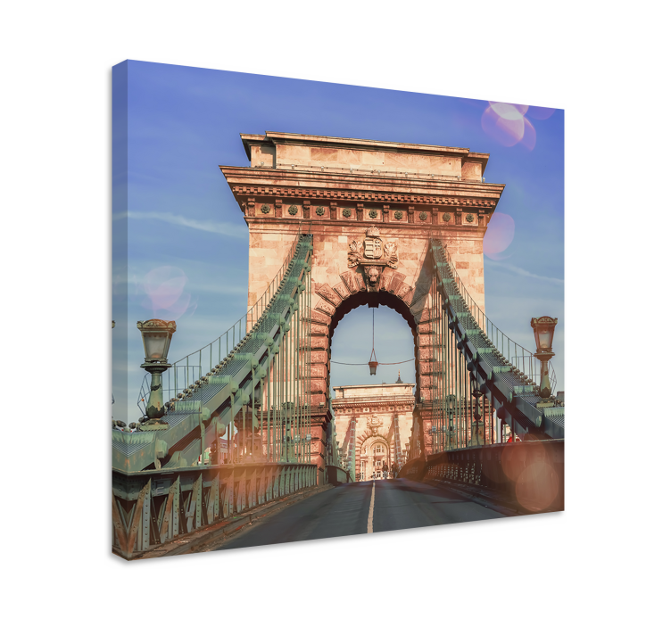 Cuadro 3d Vista panorámica del puente de budapest - TenVinilo