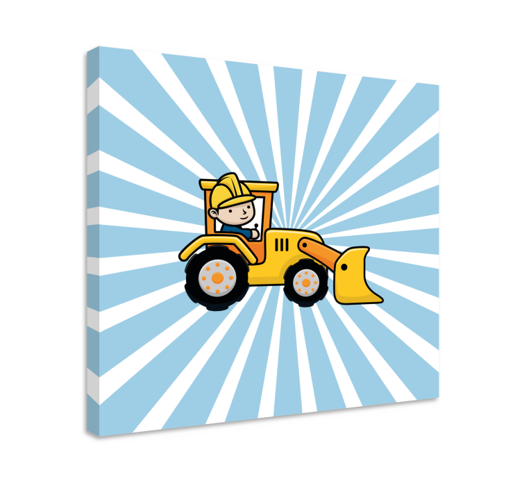 Cuadro infantil tractor constructor - TenVinilo