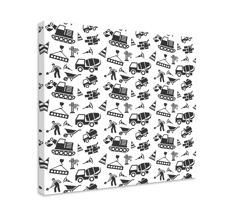 Cuadro con frase iconos de obra - TenVinilo