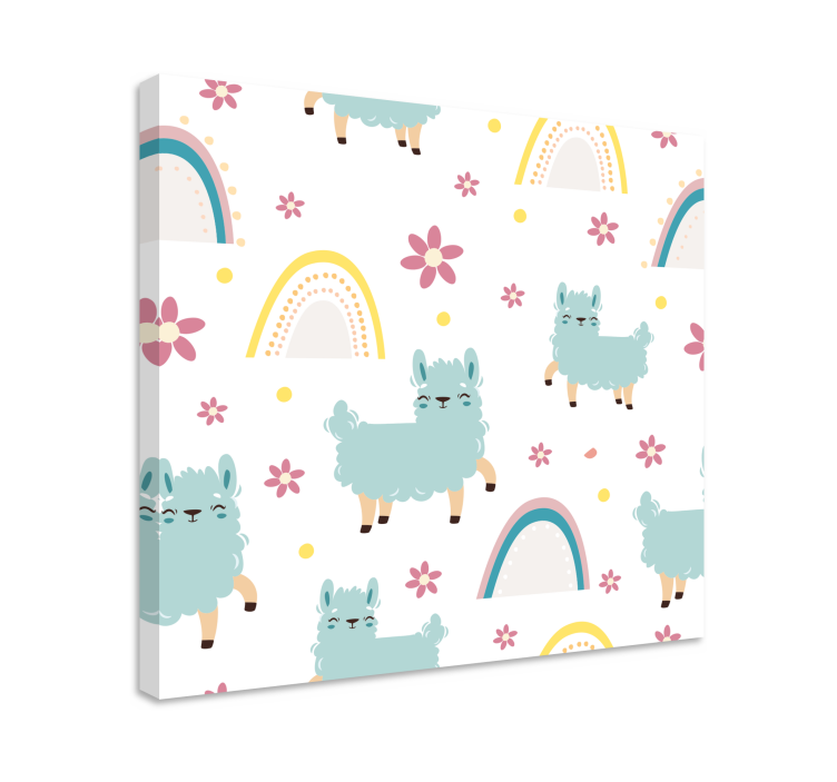 Cuadro animales llama y floral - TenVinilo