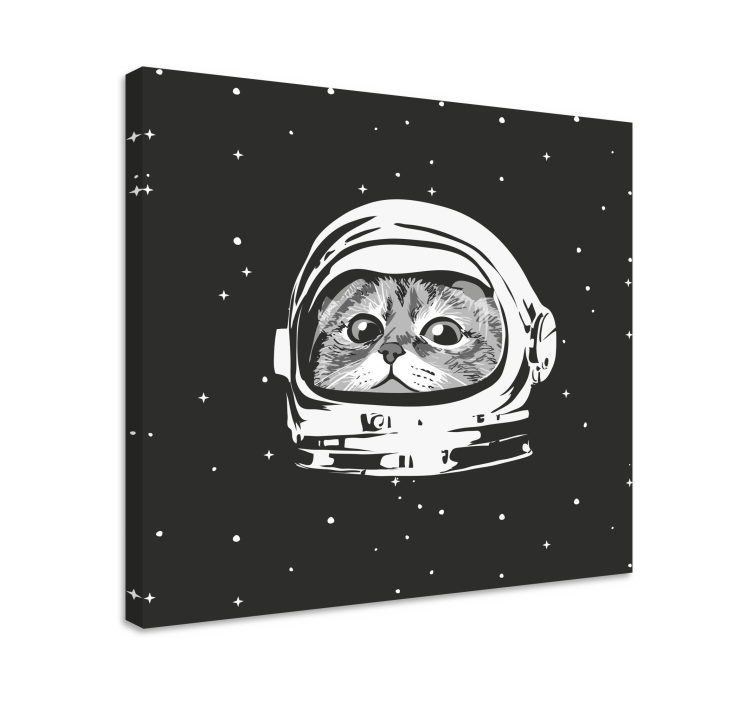 Cuadro para dormitorio Lindo gato con casco de astronauta - TenVinilo