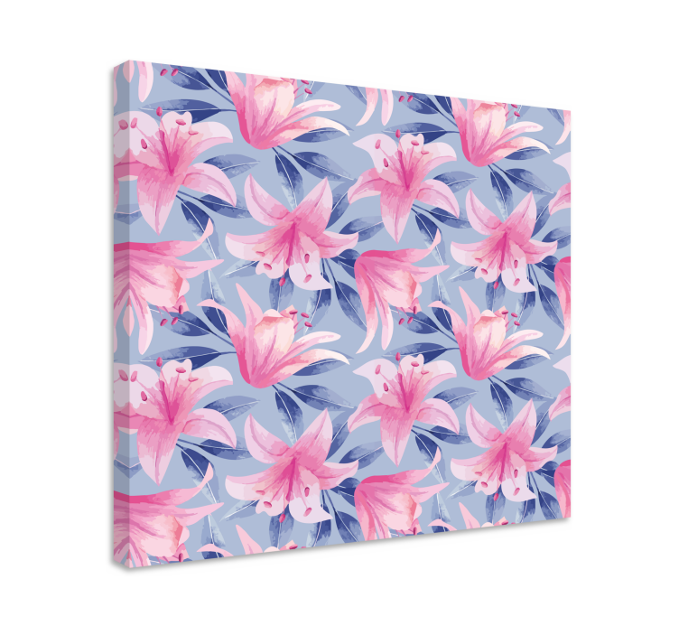 Cuadro de flores Flores de acuarela rosa y morado - TenVinilo