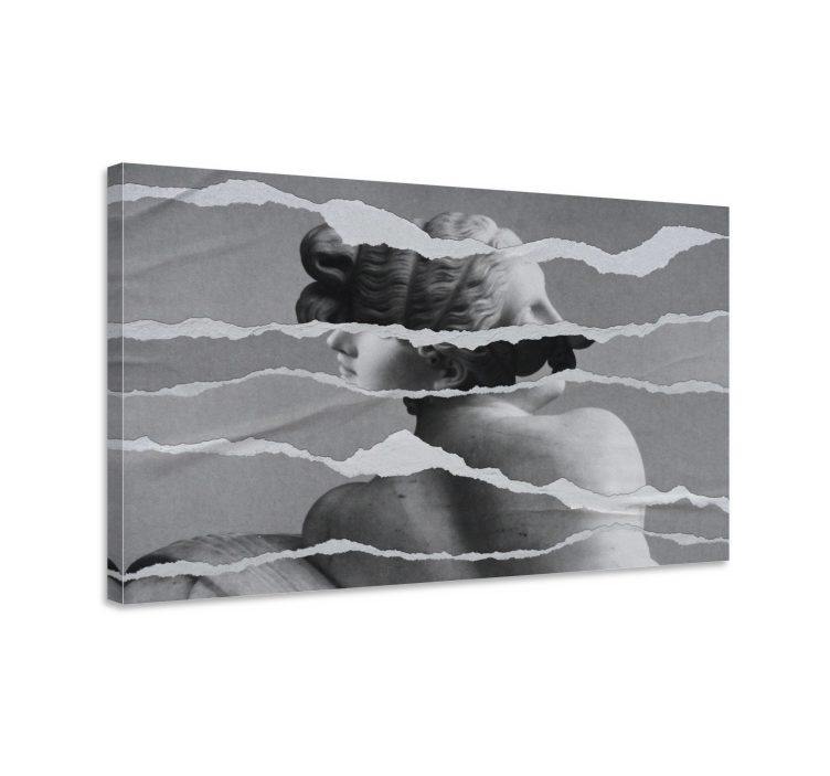 Cuadro para dormitorio Imagen de la estatua griega en papel rasga - TenVinilo