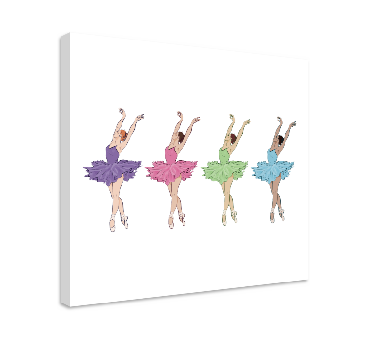 Cuadro infantil Bailarines de ballet coloridos - TenVinilo