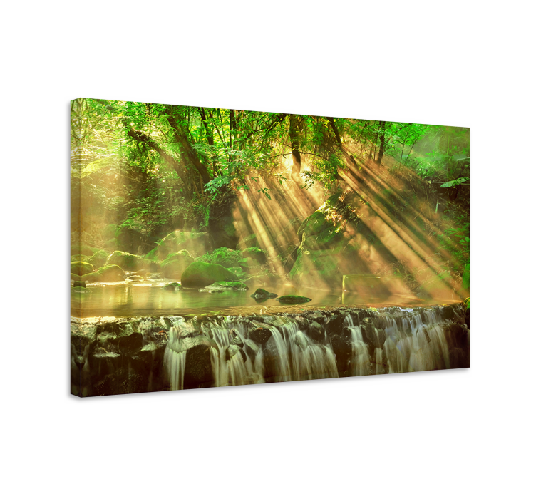Cuadro paisajes arroyo del bosque soleado - TenVinilo