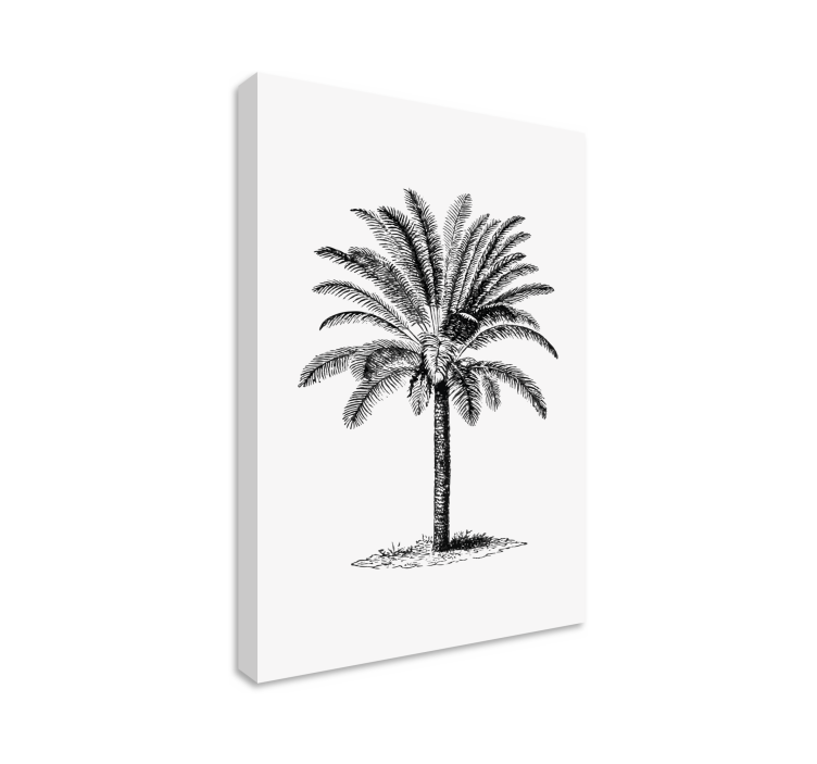 Cuadro árboles Silueta de tinta de palmera - TenVinilo