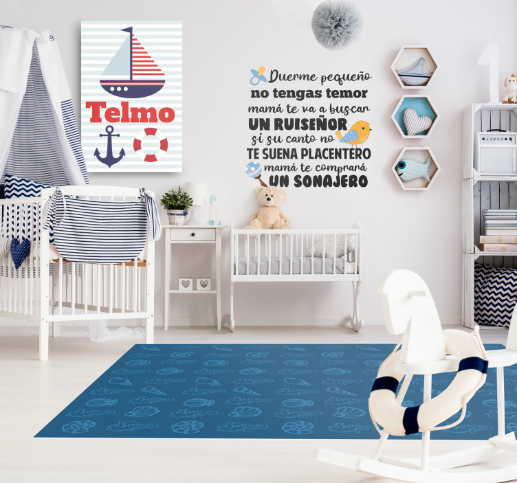 Cuadro infantil estilo marinero con nombre - TenVinilo