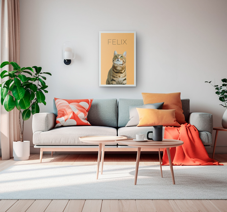 Cuadro despacho retrato de mascota minimalista al agua - TenVinilo