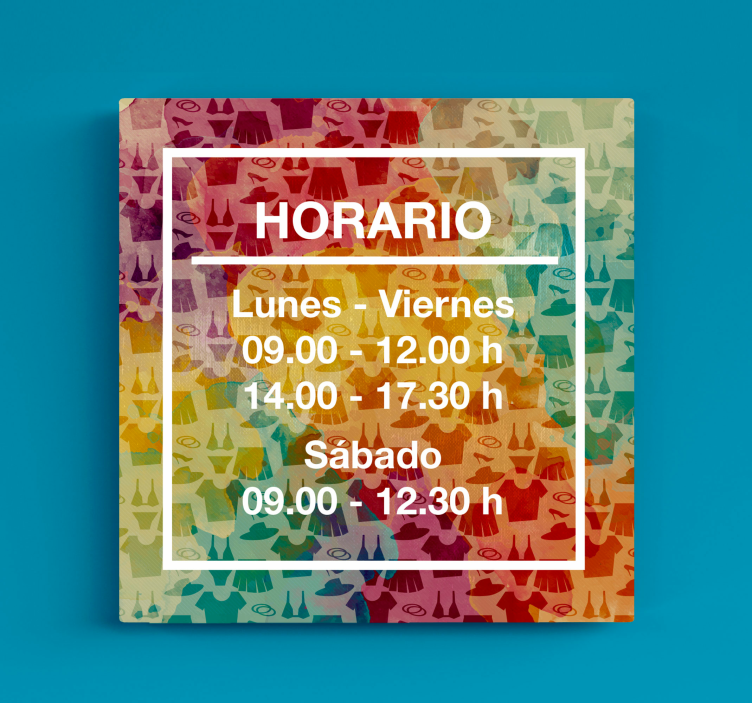 Cuadro personalizable horario de apertura - TenVinilo