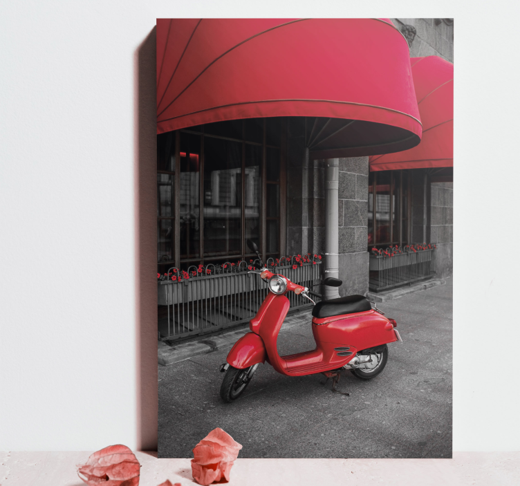 Cuadro ciudades scooter italiana roja - TenVinilo