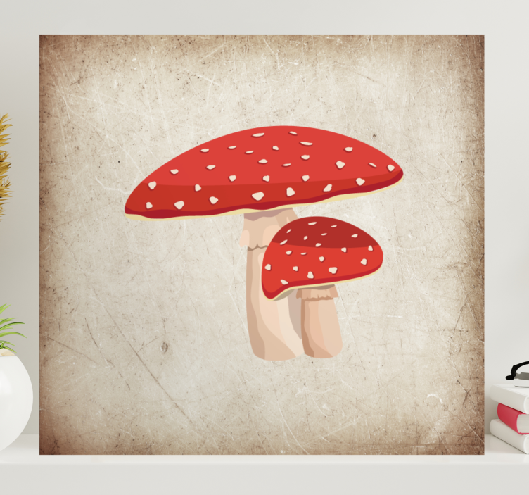 Cuadro para cocina Ilustración de hongo amanita - TenVinilo