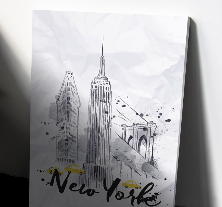 Cuadro ciudades ilustración del horizonte de nueva york - TenVinilo