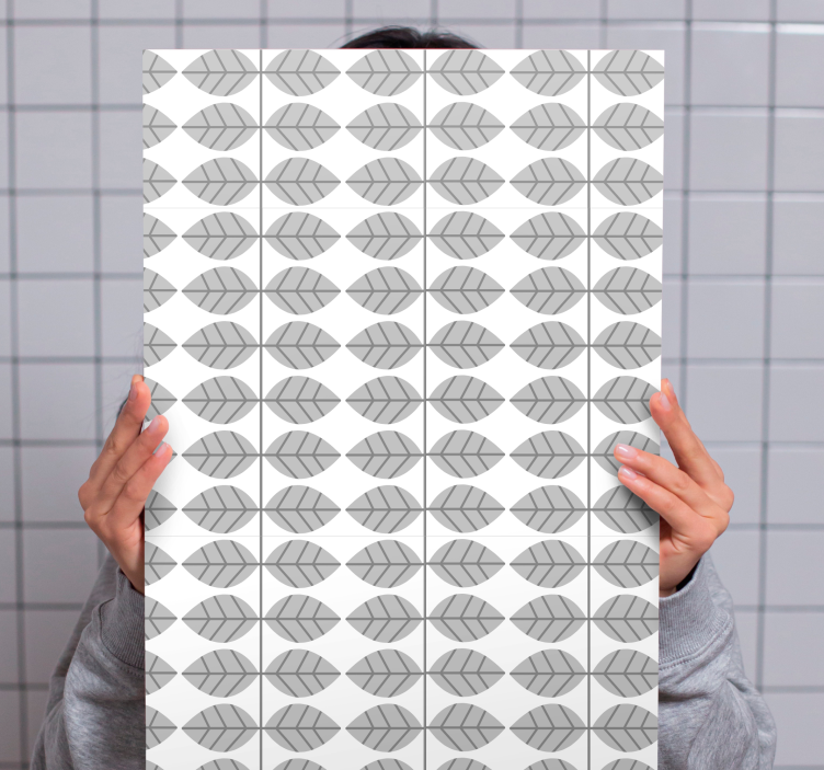 Cuadro de flores con diseño de hojas estilizadas - TenVinilo