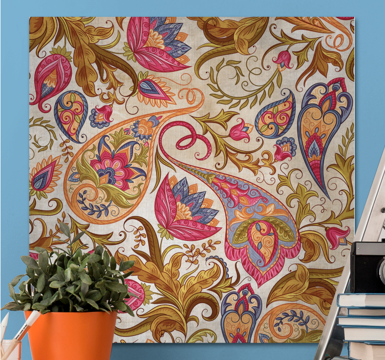 Cuadro de flores con patrones florales intrincados - TenVinilo