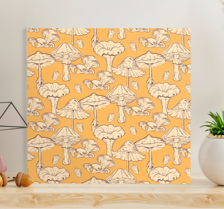 Cuadro de flores creación de motivos de hongos - TenVinilo