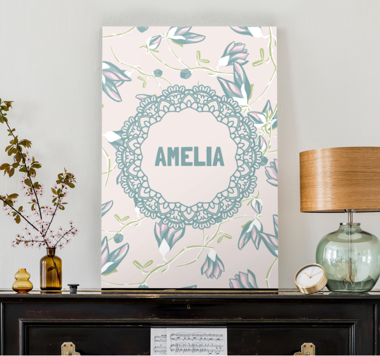 Cuadro de flores diseño de encaje floral - TenVinilo