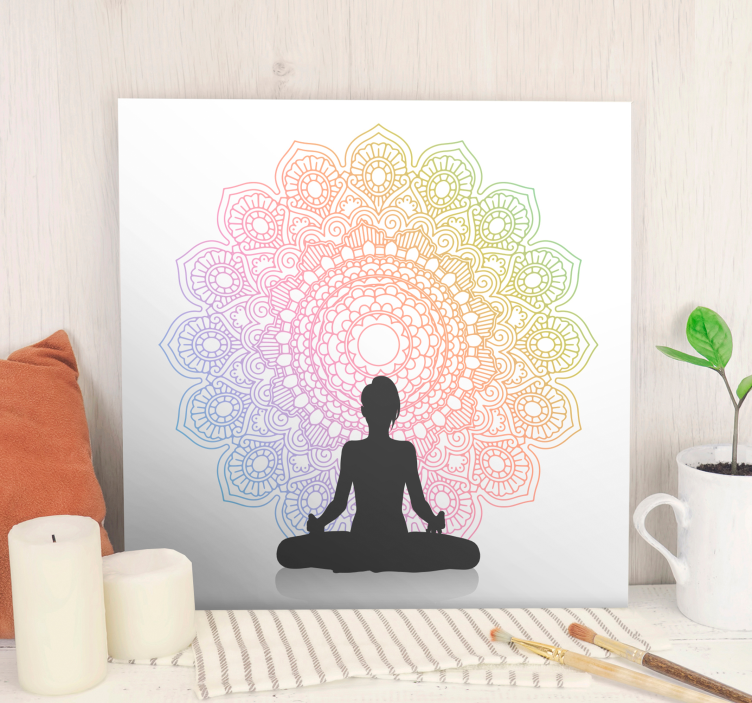 Cuadro mandala Arcoiris yoga - TenVinilo
