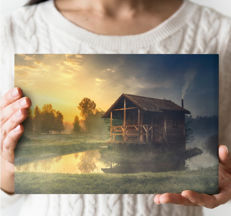 Cuadro paisajes Noche de cabaña - TenVinilo