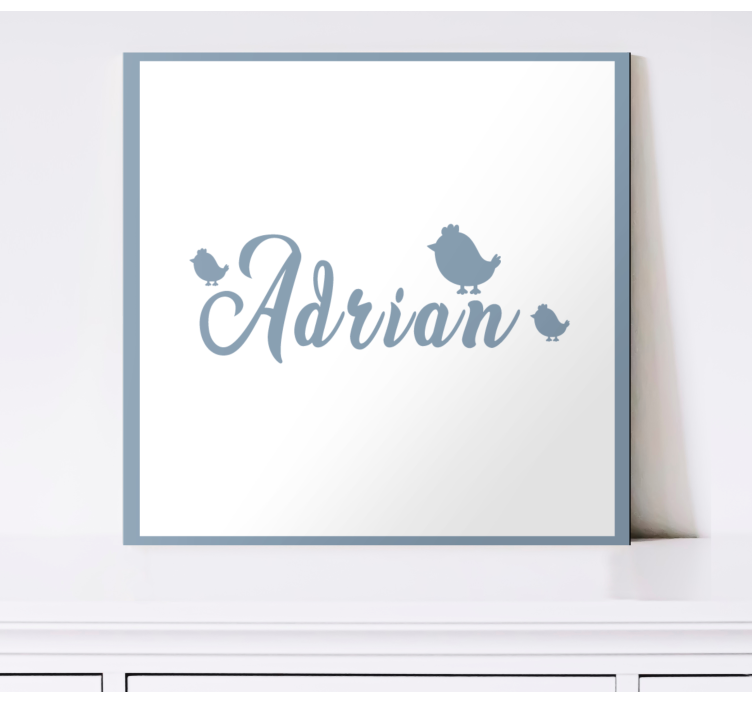 Cuadro aves Nombre con pollitos - TenVinilo