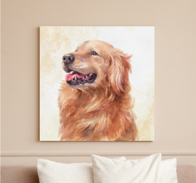 Cuadro de perro ilustración de golden retriever - TenVinilo