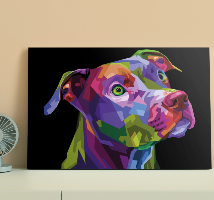 Cuadro perro Pitbull moderno multicolor - TenVinilo