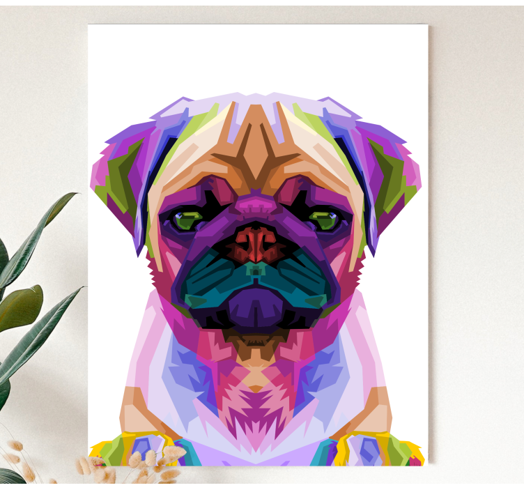 Cuadro perro Pug del arte pop - TenVinilo