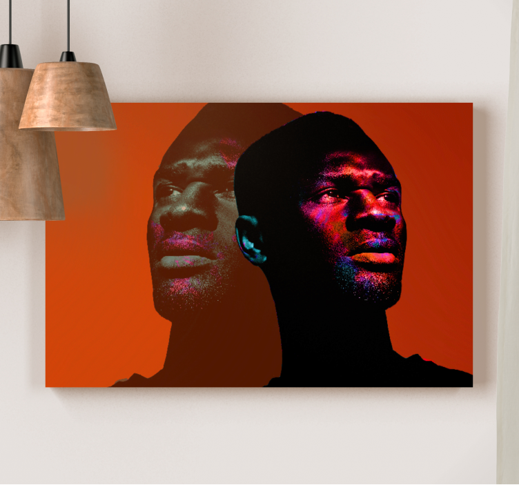 Cuadro de personas retrato de perfil vibrante - TenVinilo