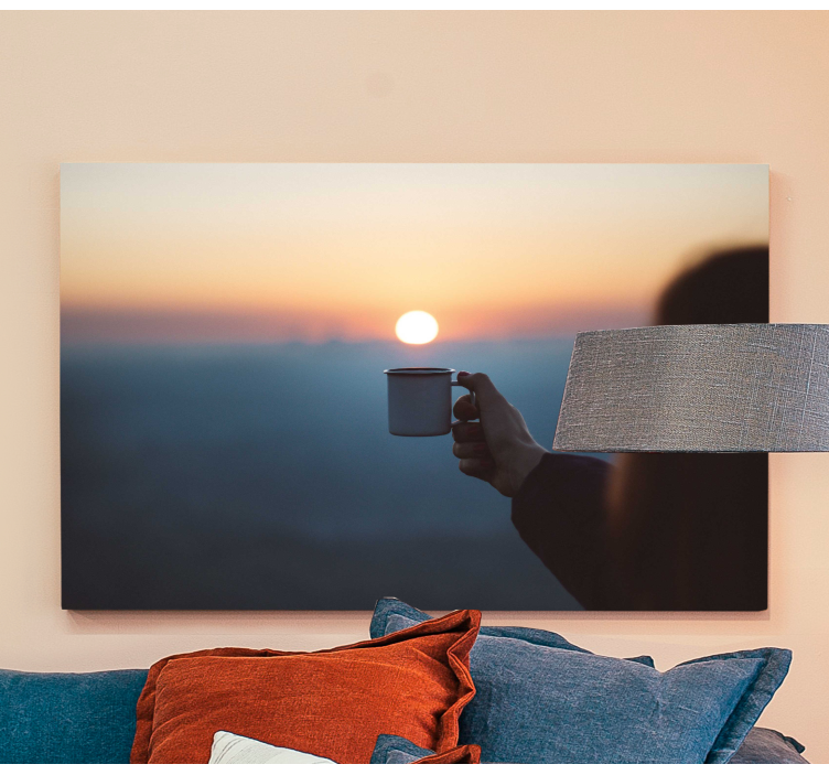 Cuadro de personas con taza en la mano - TenVinilo