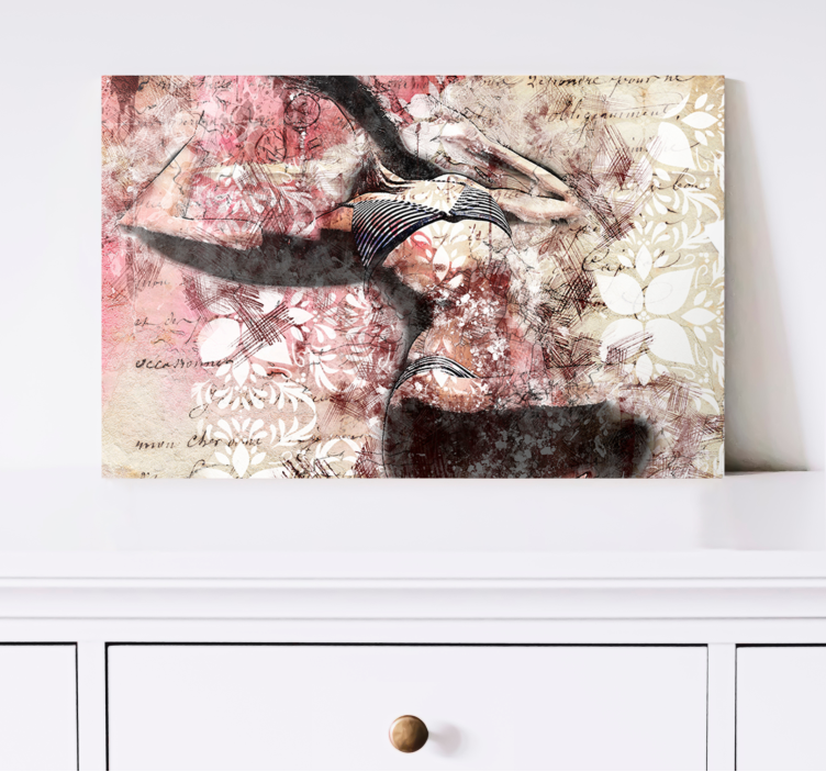 Cuadro de personas diseño silueta de bailarín - TenVinilo